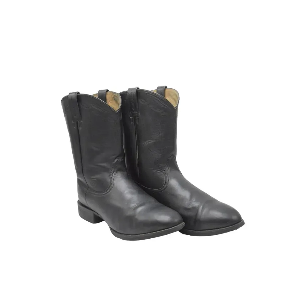 Ariat Men's Black Leather Roper Western Boots Sz 13EE WIDE Gentle Wear